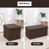 Household Folding Storage Organizer Sofa Shoe Changing Bench Cotton And Linen Storage Stool