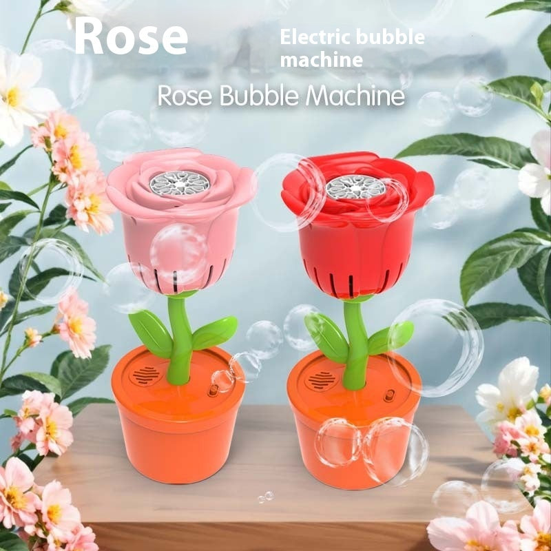 Cross-border Automatic Rose Sunflower Street Lamp Bubble Machine