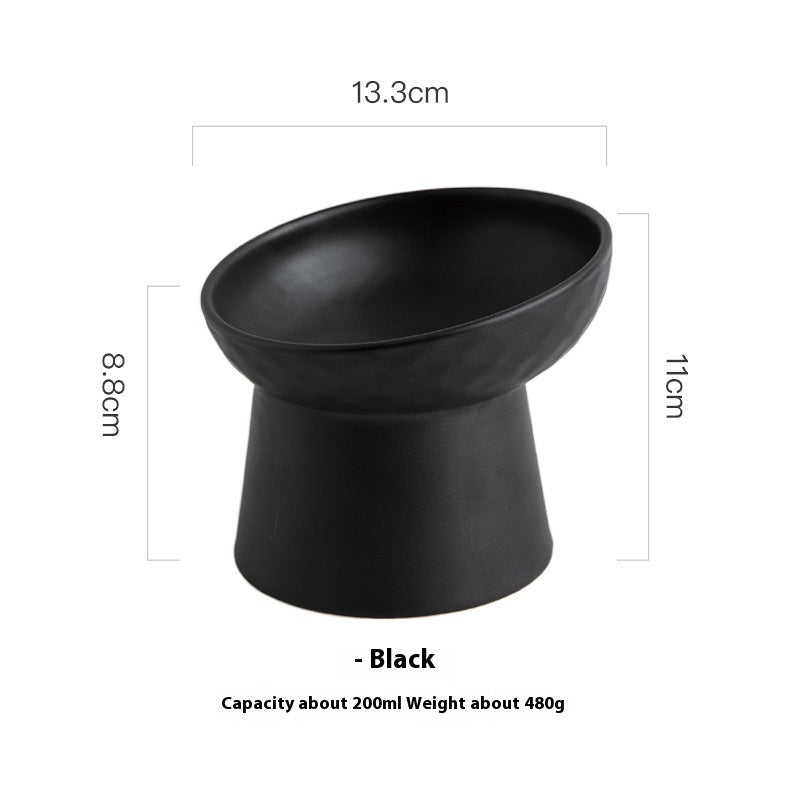 Oblique Mouth High Foot Candy Color Cat Bowl