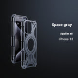 Aluminum Alloy Phone Case Full-covered Magnetic Rotating Bracket