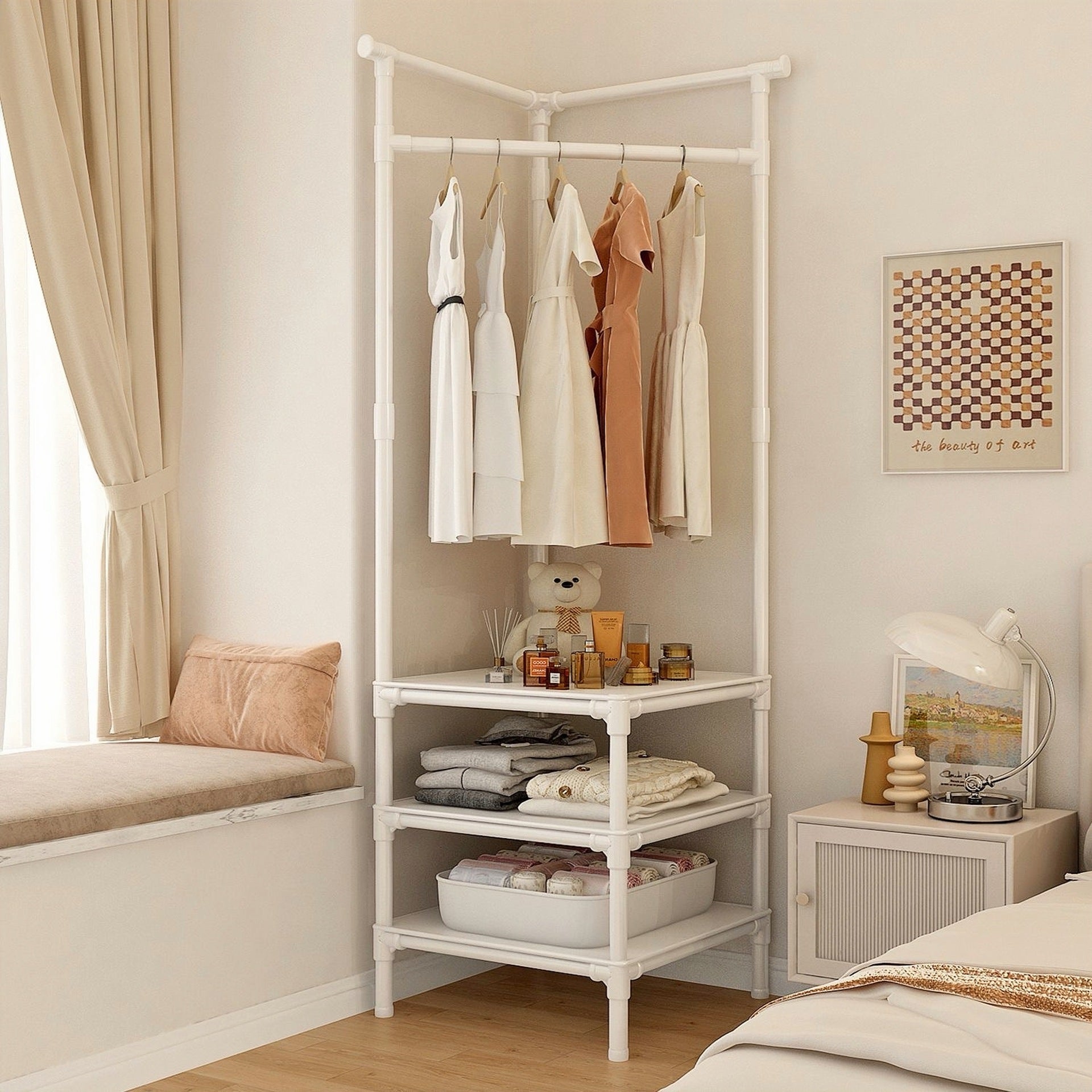 Corner Coat Rack Floor Home Bedroom