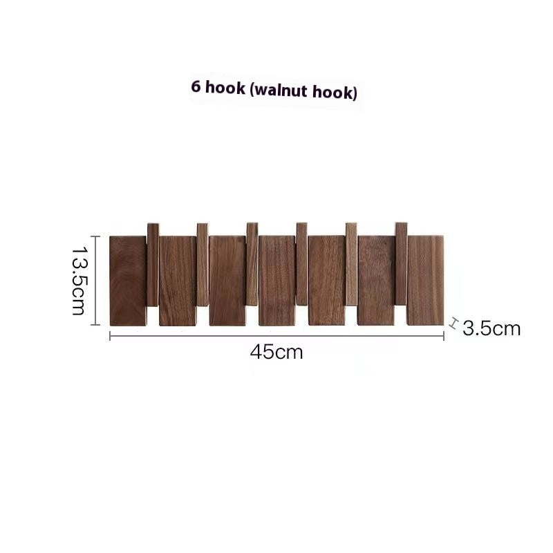 Solid Wood Simplicity Keys Clothes Hook Wall Home Door Hallway Hanger Punch-free