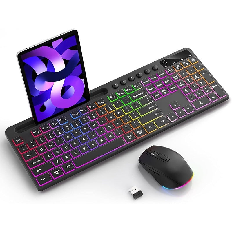 Wireless Keyboard And Mouse One-piece Set With Card Slot Luminous