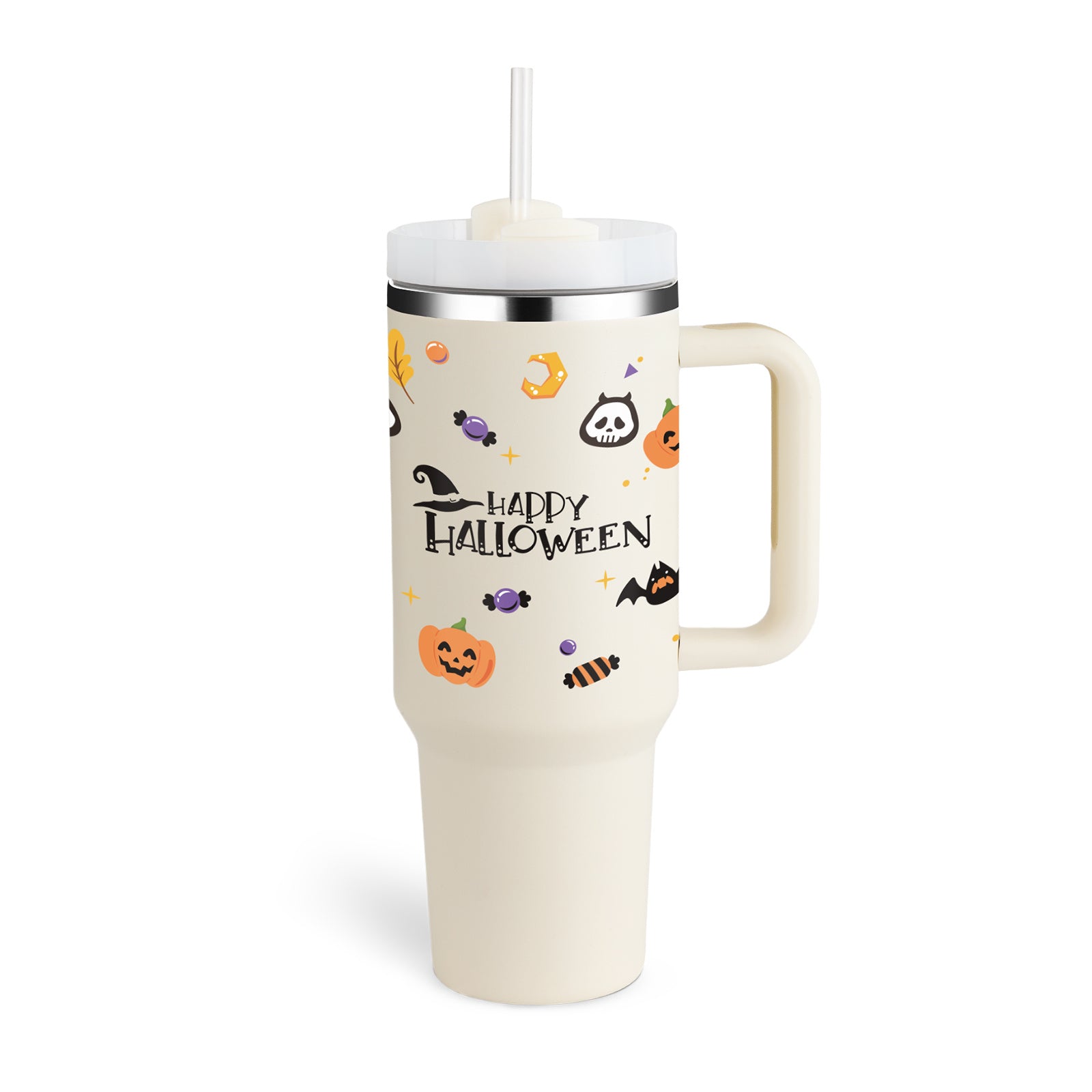 40 Oz Insulated Tumbler With Handle Straw