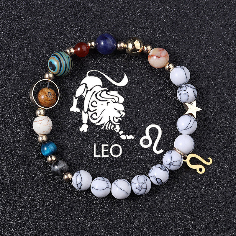 European And American Twelve Constellations Bracelets White Turquoise Eight Planets