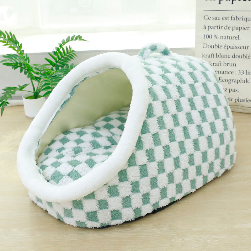 Four Seasons Universal Semi-enclosed Dog House Pet Bed Thick Warm