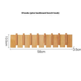 Solid Wood Simplicity Keys Clothes Hook Wall Home Door Hallway Hanger Punch-free