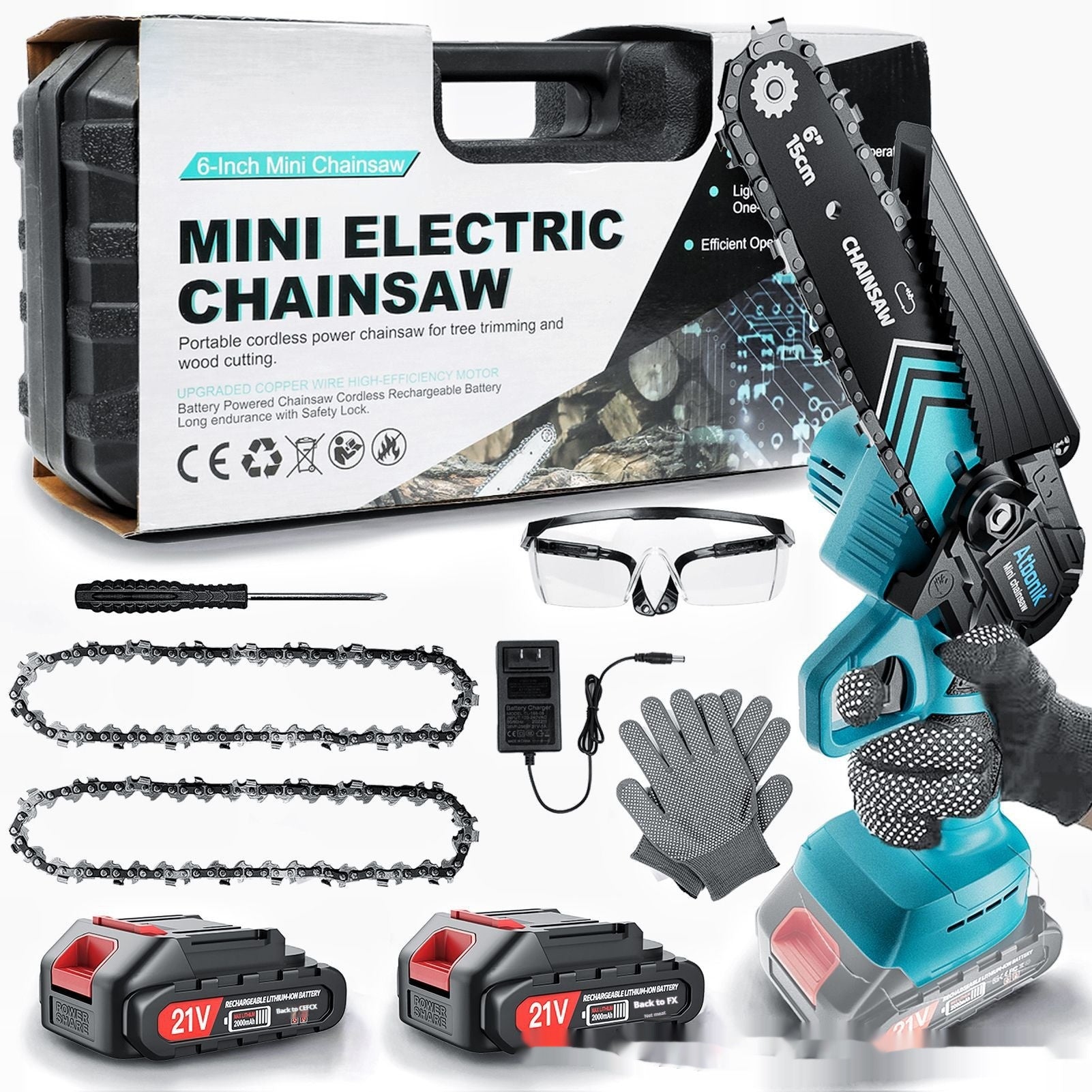 Household Small Handheld Wireless Rechargeable Lithium Electric Saw Logging Electric Saw