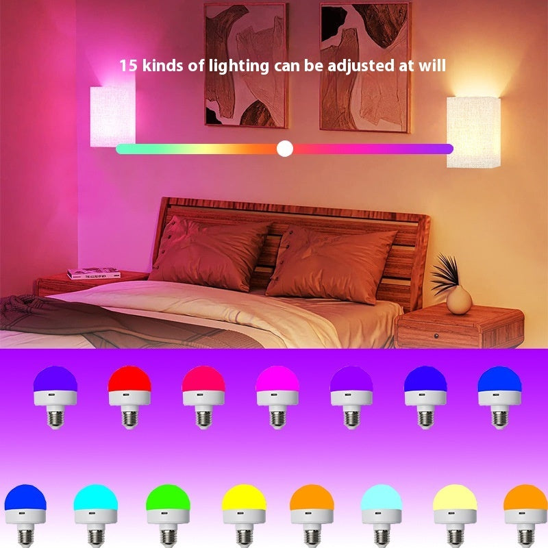 Energy-saving RGB Rechargeable Dimming Remote Control Button Operation LED Lamp Atmosphere Bulb