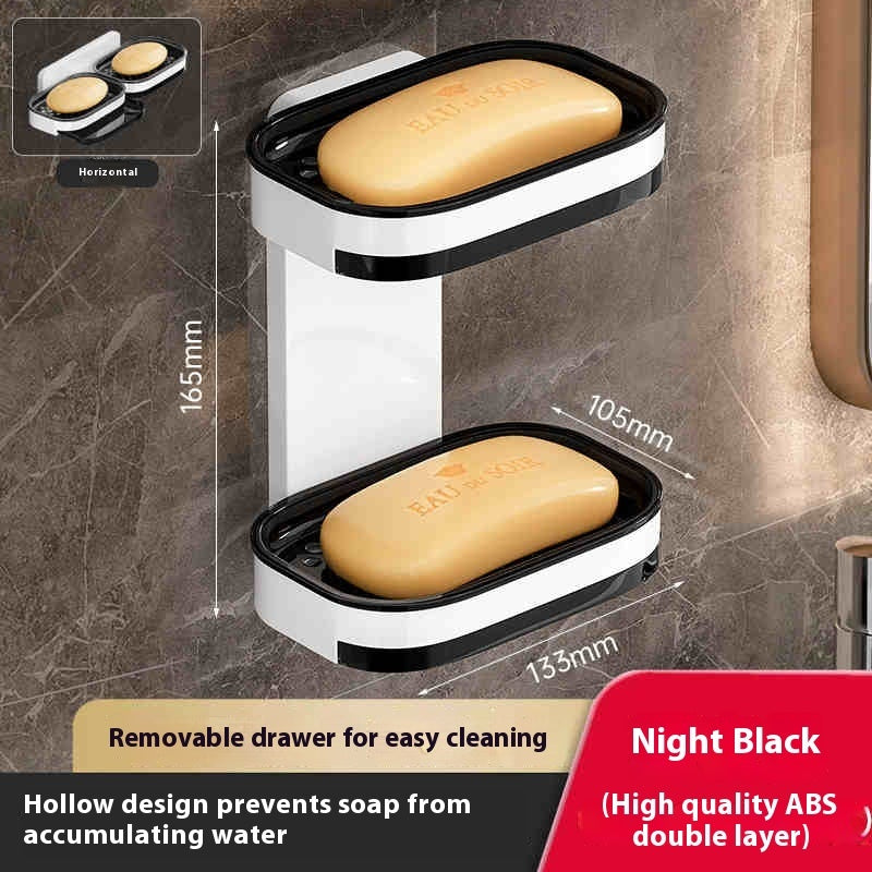 Double-layer Double-grid Punch-free Creative Wall Hanging Soap Box