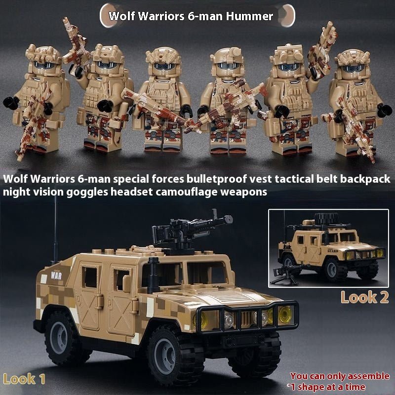 Military Building Blocks Doll Assembled Desert Special Forces