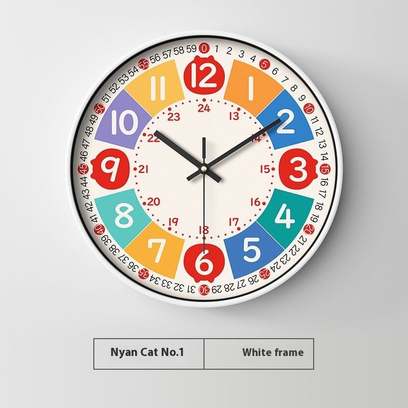 Early Education Cartoon Children's Home Wall Mounted Clock