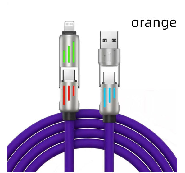 240W Light Column Four-in-one Colorful Indicator Light Mobile Phone Charging Cable