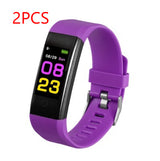 Smart Color Screen Sport Step Counting Heart Rate Blood Pressure Music Weather Bracelet