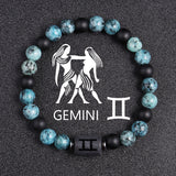 Twelve Constellations Bracelets 8mm Obsidian String Beads Natural Stone