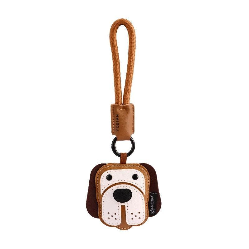 Cartoon Cute Leather Puppy Keychain