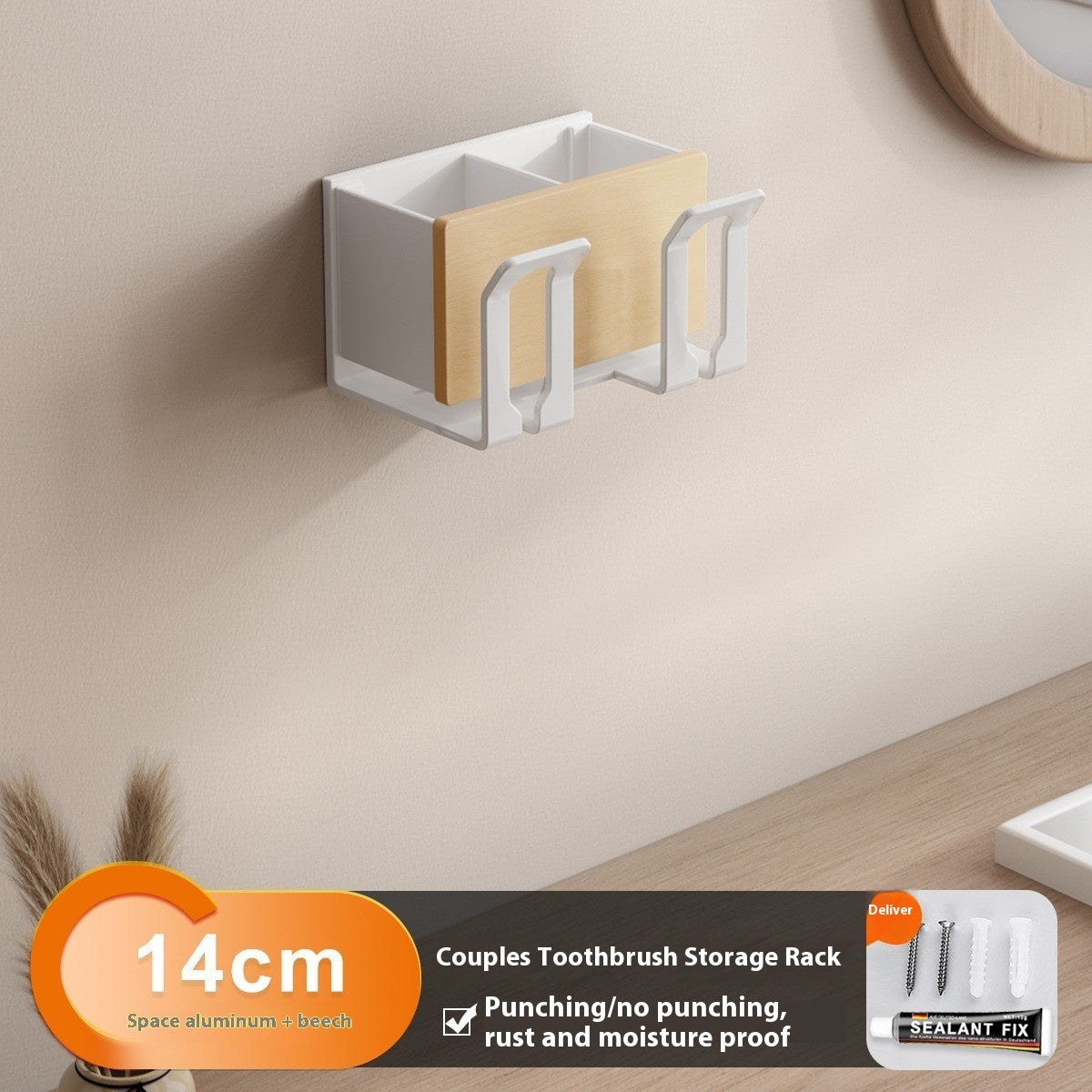 Household Portable Bathroom Walnut Toothbrush Storage Rack