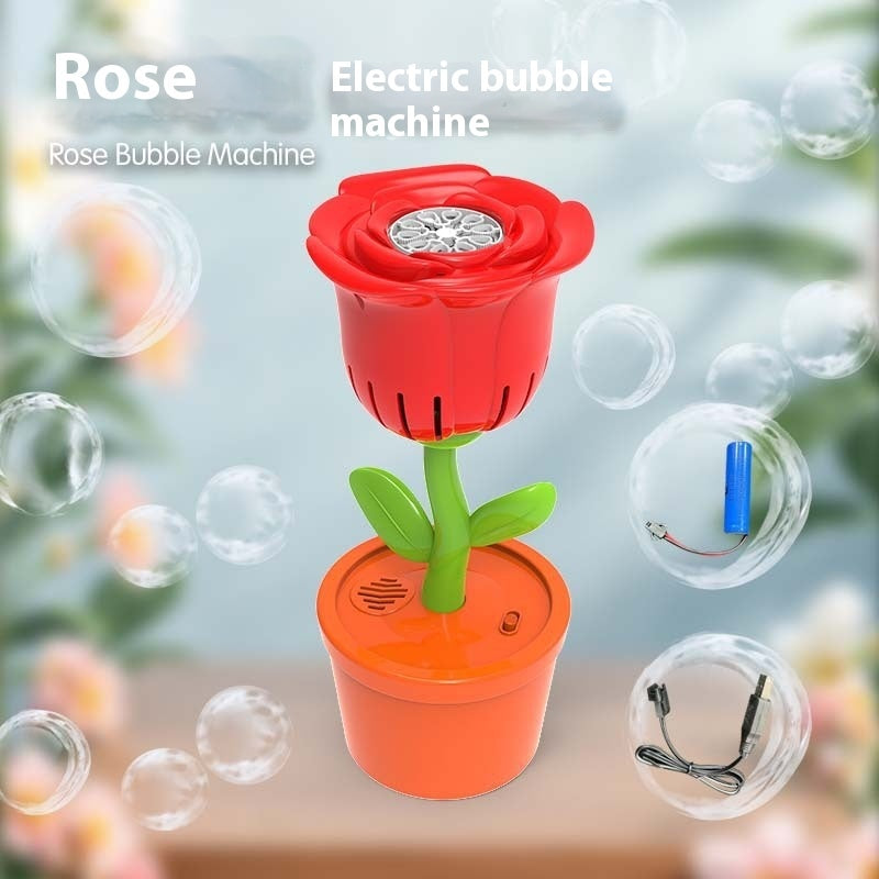 Cross-border Automatic Rose Sunflower Street Lamp Bubble Machine