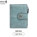 RFID Anti-theft Swiping Women's Wallet Multiple Card Slots Buckle Wallet