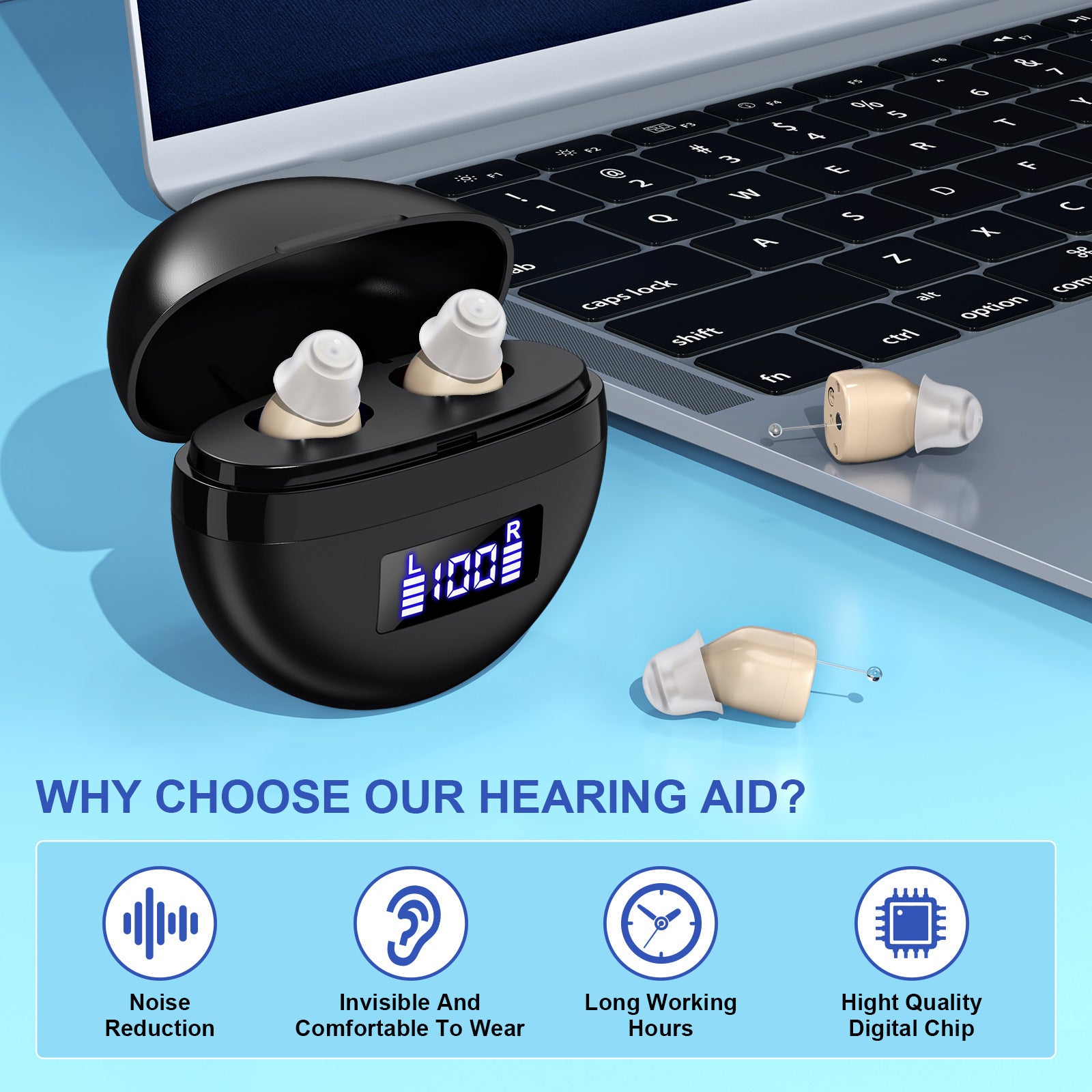 Elderly Charging Noise Reduction Hearing Aid Invisible Lightweight Sound Collector