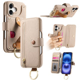 Litchi Grain Leather Back Sticky Flip Phone Leather Case