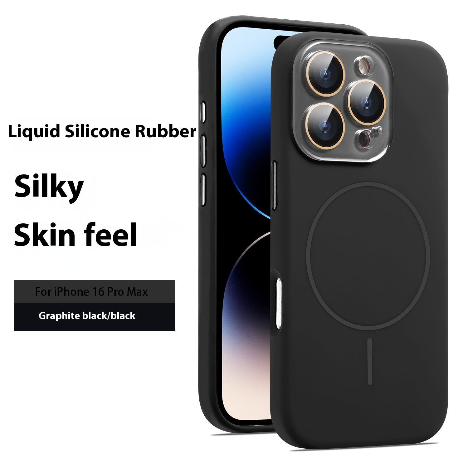 Liquid Silicone Magnetic Crystal Lens Phone Case Protective Cover