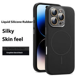 Liquid Silicone Magnetic Crystal Lens Phone Case Protective Cover
