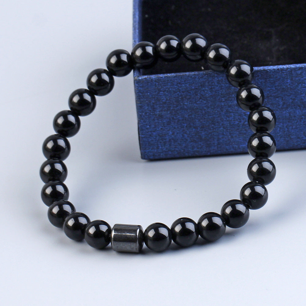 Black Stone Tiger Eye Bead Bracelet