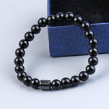Black Stone Tiger Eye Bead Bracelet