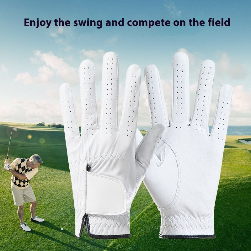 Men's Leather Breathable Non-slip Golf Gloves