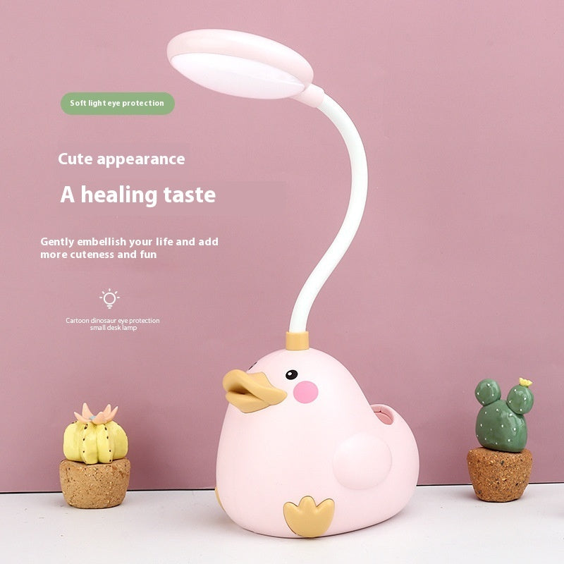 Cute Duck Pen Holder Storage LED Desk Lamp