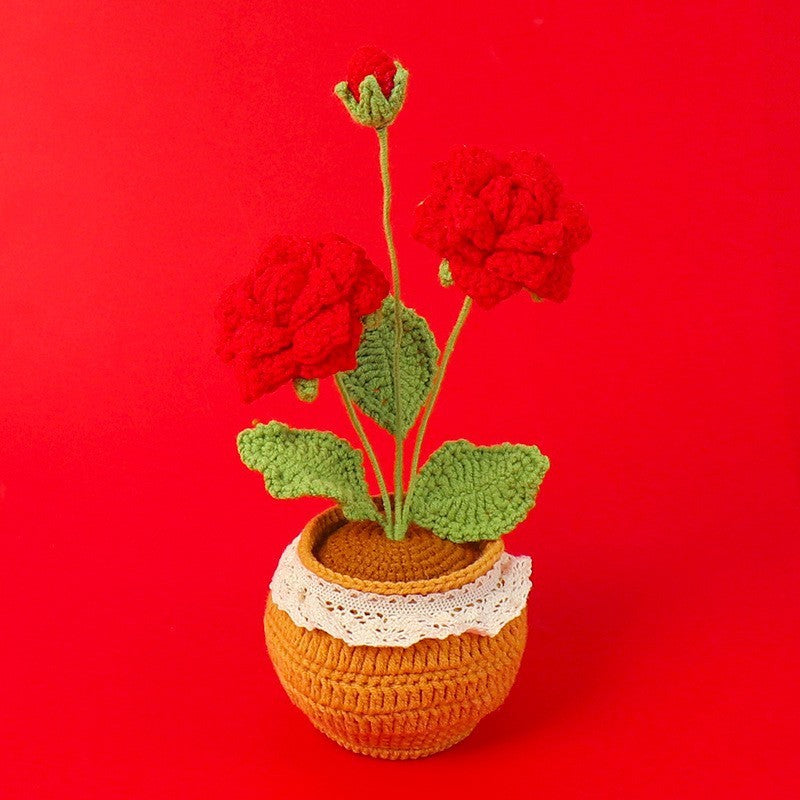 Handmade Wool Knitted Flower Pot