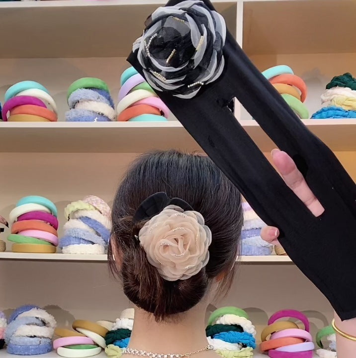 Handmade Camellia Twist Hair Tie