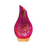 3D Glass Wood Grain Bevel Ultrasonic Cool Mist Humidifier