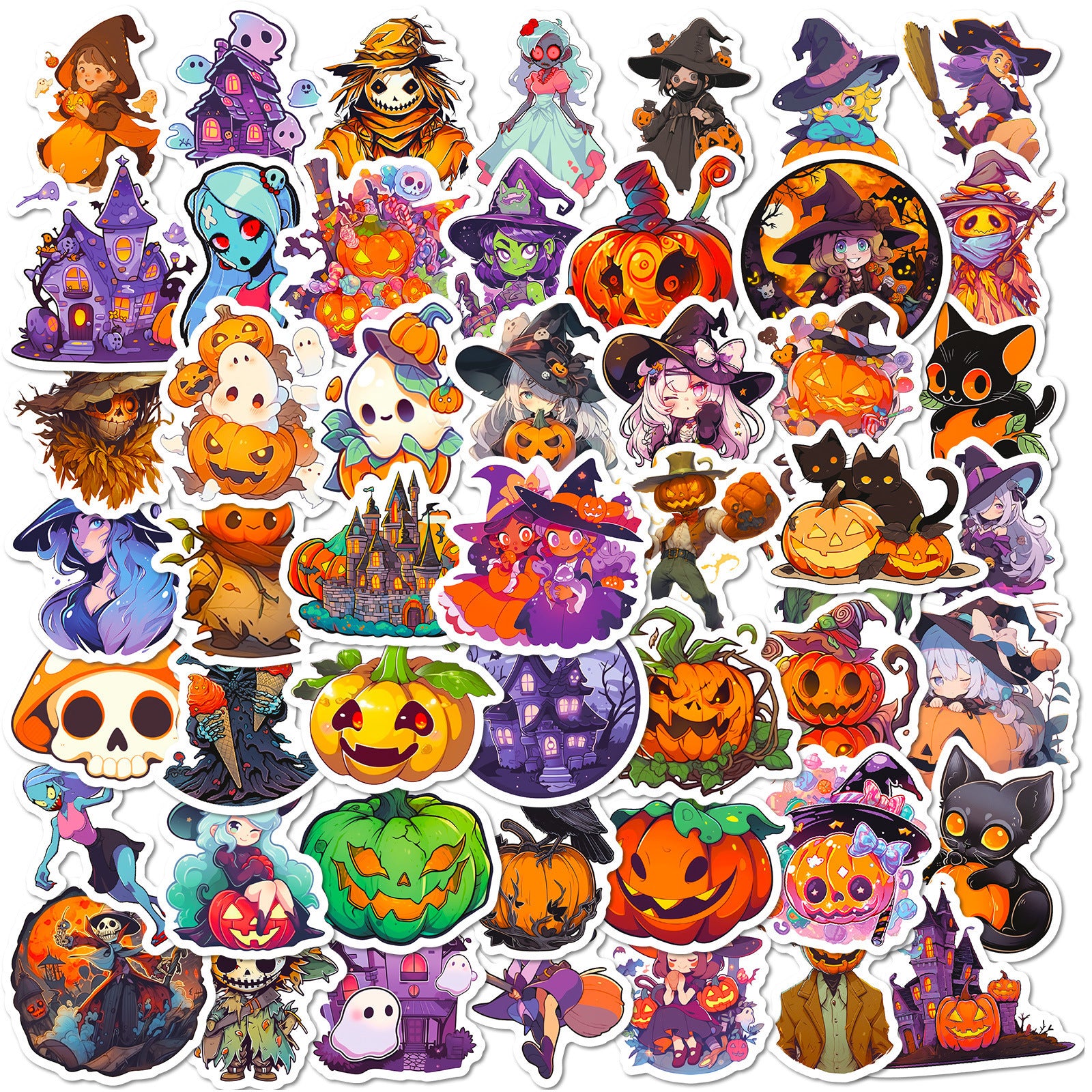 300 Cartoon Pumpkin Halloween Holiday Decoration Stickers