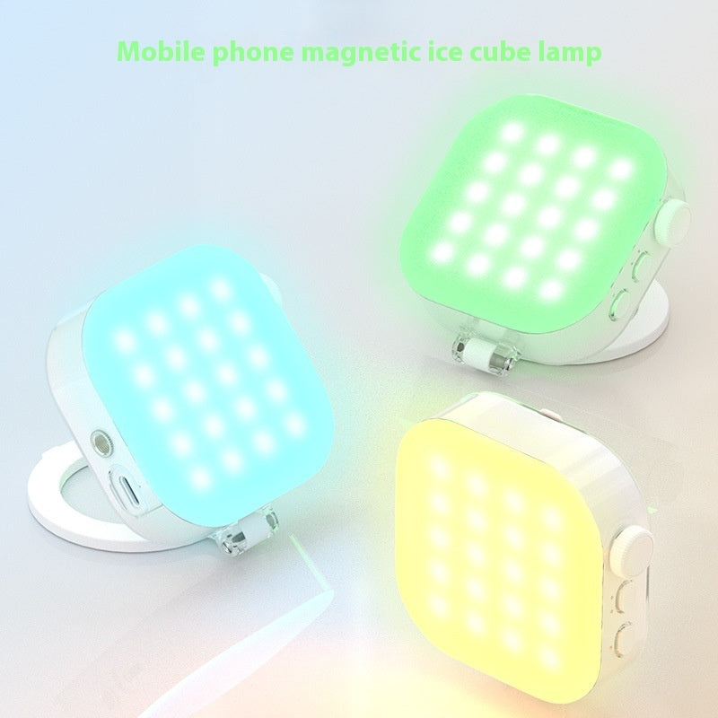Mobile Phone Magnetic Ice Cube Mini Desktop Fill Light