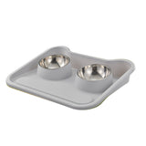 Cats, Dogs, And Food Utensils, Neck Protection, Leak Proof, Stainless Steel Tilted Double Bowl Food Utensils, Pet Products