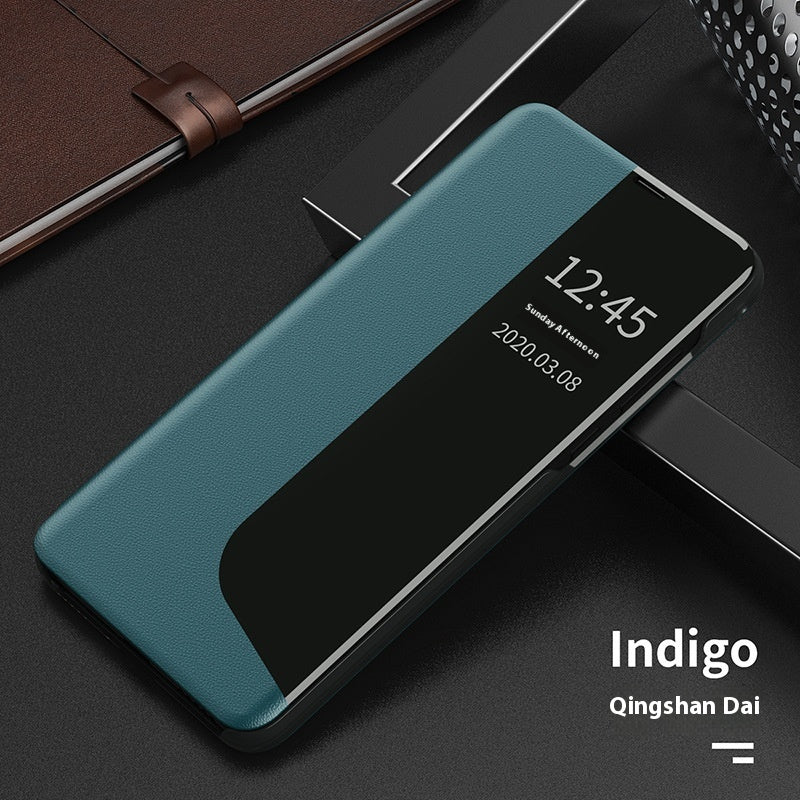 Side Window Magnetic Light And Drop-resistant Flip Bracket Phone Case