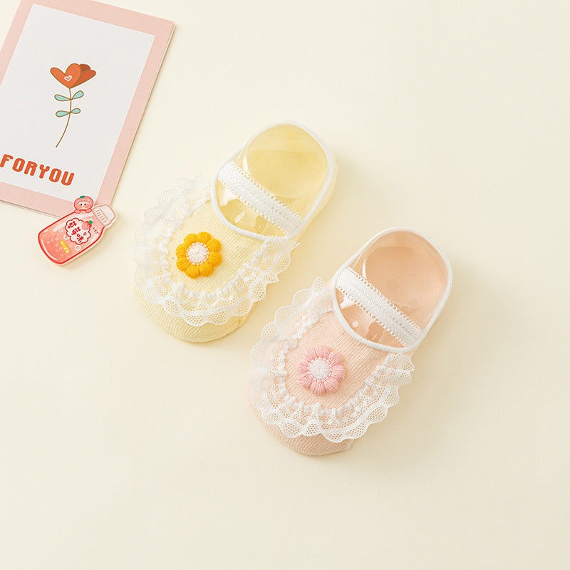 Summer Thin Cotton Newborn Room Socks Baby Non-slip Toddler Socks