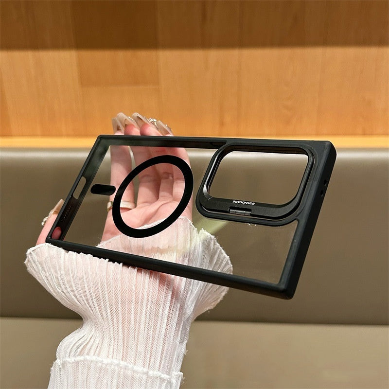 Lens Frame Bracket Simple Transparent Phone Case Magnetic Protective Cover