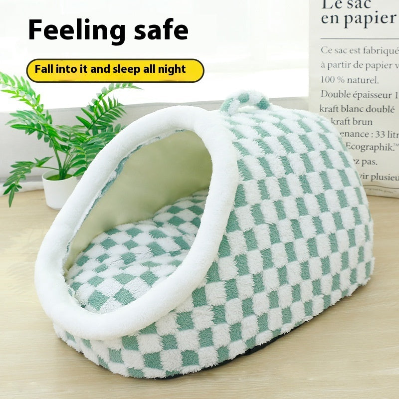 Four Seasons Universal Semi-enclosed Dog House Pet Bed Thick Warm