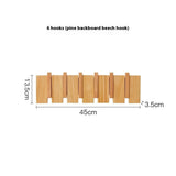Solid Wood Simplicity Keys Clothes Hook Wall Home Door Hallway Hanger Punch-free