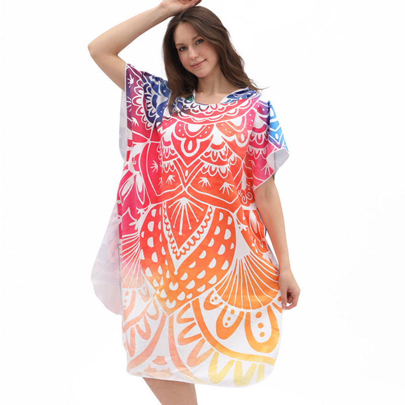 Dry Convenient Changing Double-sided Velvet Wearable Beach Bath Towel Hooded Cloak