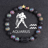 European And American Twelve Constellation Natural Stone Beaded Bracelet