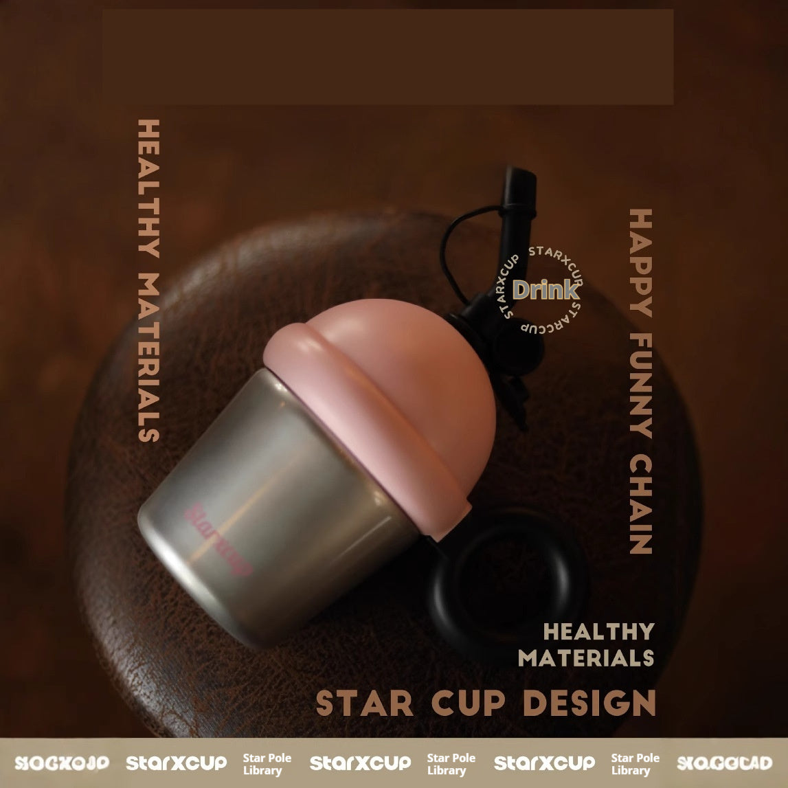 Stainless Steel Portable Large Capacity Desktop Insulated Straw Cup