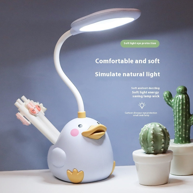 Cute Duck Pen Holder Storage LED Desk Lamp