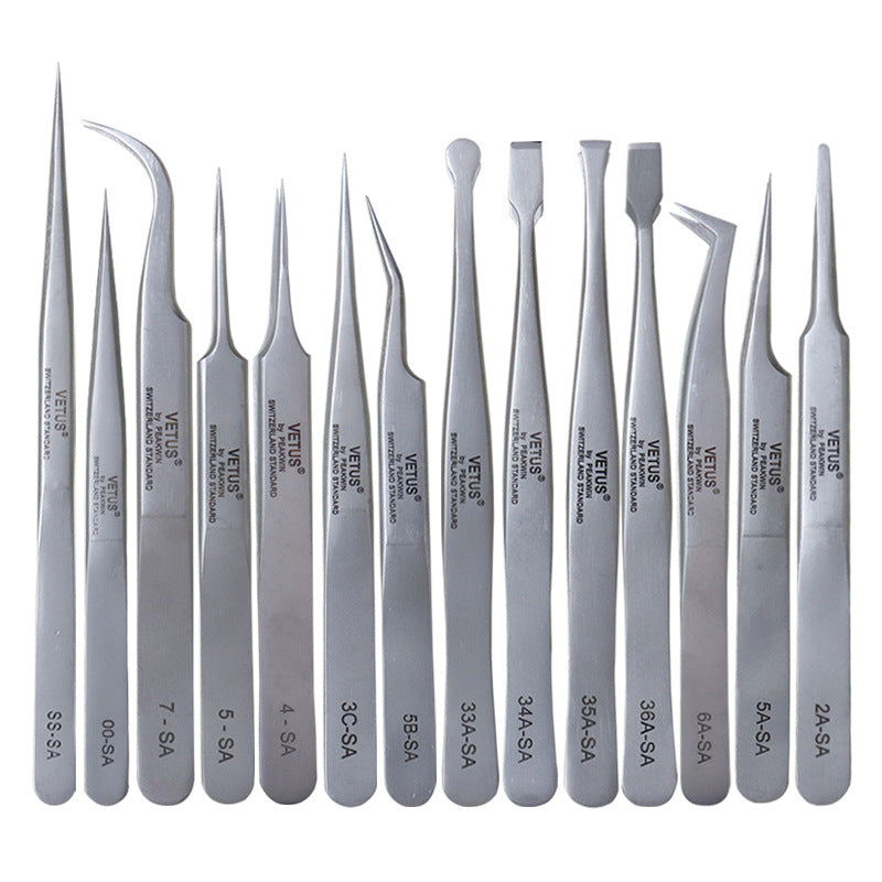 VETUSSA Series Gold Standard Genuine Goods Stainless Steel Grafting Eyelash Tweezers