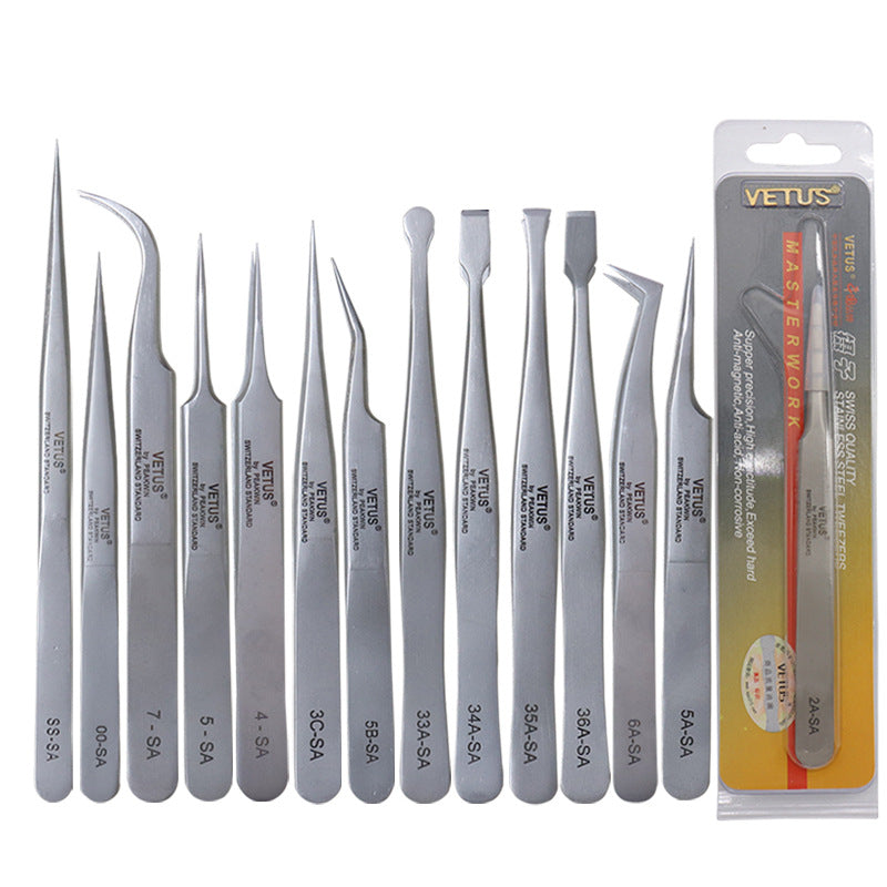 VETUSSA Series Gold Standard Genuine Goods Stainless Steel Grafting Eyelash Tweezers