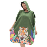 Dry Convenient Changing Double-sided Velvet Wearable Beach Bath Towel Hooded Cloak