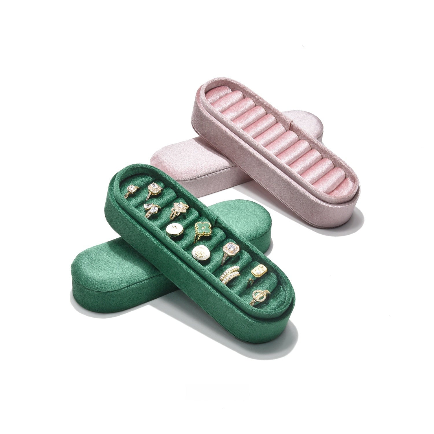 Velvet Rings Ear Studs Storage Box